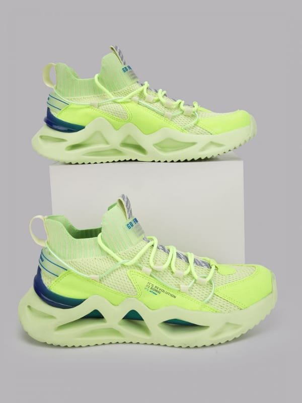 Chunky futuristic sneakers with sock-fit design