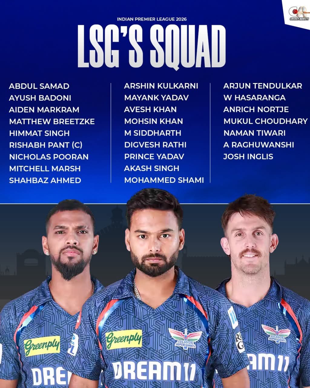 🏆 IPL 2026 – તમામ 10 ટીમોનું સ્ક્વડ લિસ્ટ